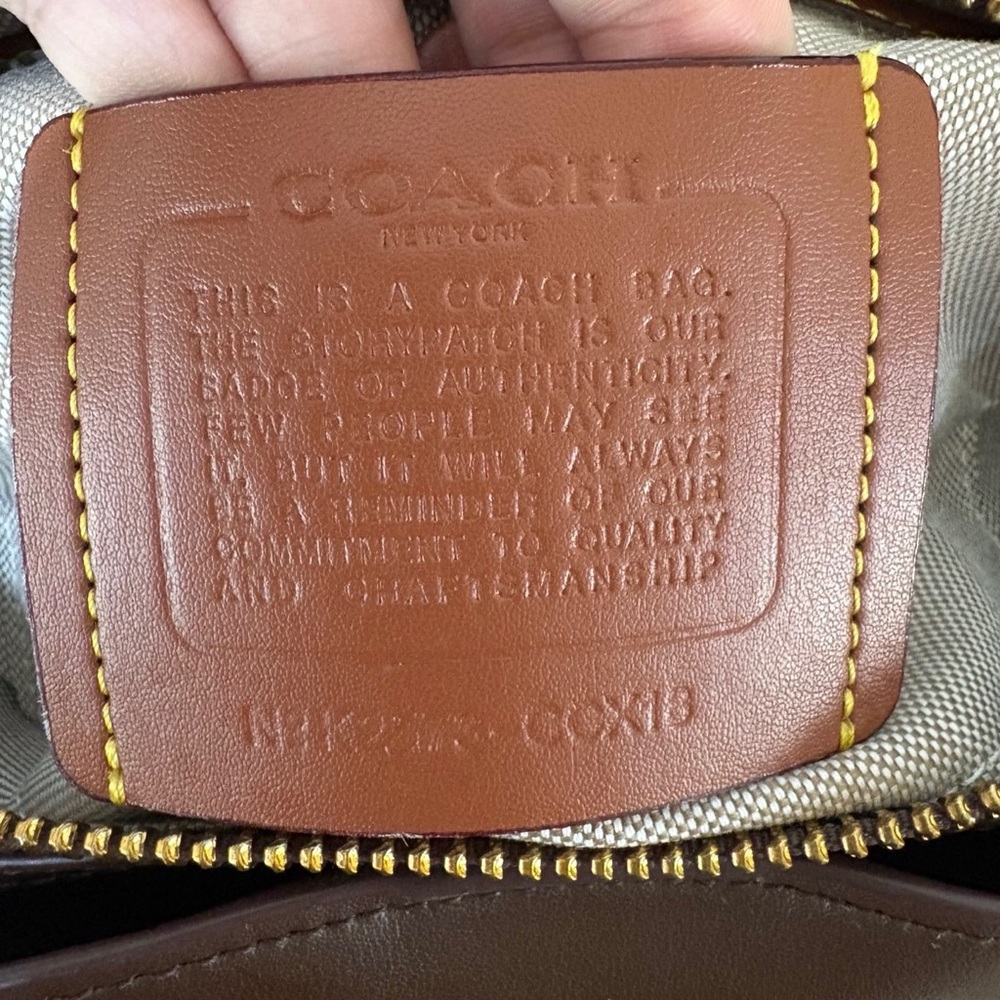 Coach Dark Brown Leather Shoulder Bag with Gold Hardware - Picture 10 of 10